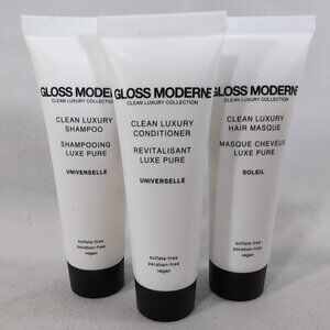 3 Gloss Moderne Clean Luxury Shampoo Conditioner Hair Masque Mask .5 floz Travel